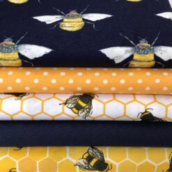 Fabric Bundles - Navy Bee & Honeycomb