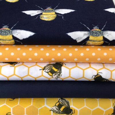 Fabric Bundles - Navy Bee & Honeycomb