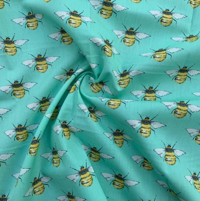 Rose & Hubble - Bees Mint Cotton CP0395