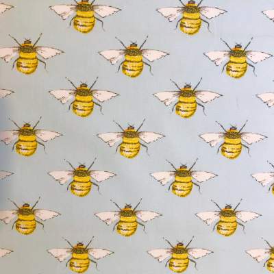 Rose & Hubble – Bees Sky Blue Cotton CP0395