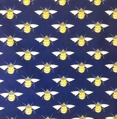 Rose & Hubble - Bees Navy Cotton CP0395