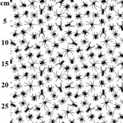 White with Black Spiders Polycotton 1 mtr