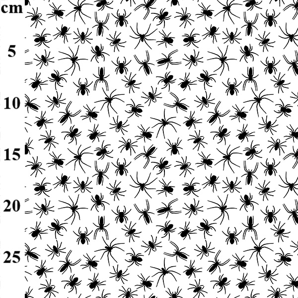 White with Black Spiders Polycotton 1 mtr