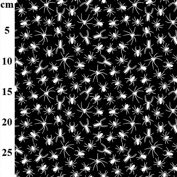 Black with White Spiders Polycotton 1 mtr