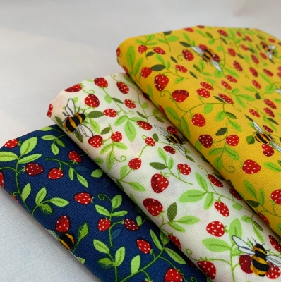 Rose & Hubble – Bees & Strawberries Navy CP0867 - Image 3