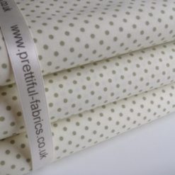 Rose & Hubble – 3mm Cream & Sage Polka Dot Cotton CP0284