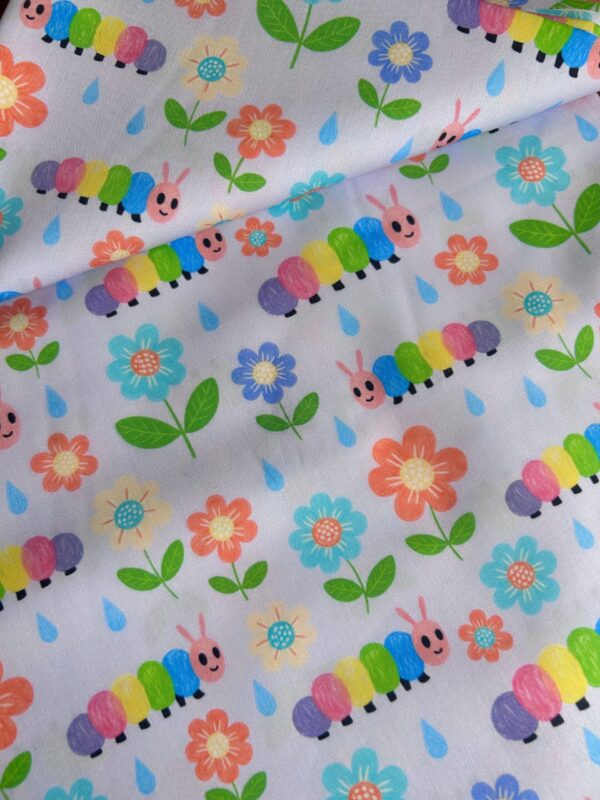 Caterpillars Printed Cotton Fabric
