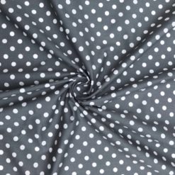 Rose & Hubble - 7mm Dark Grey Polka Dot Cotton