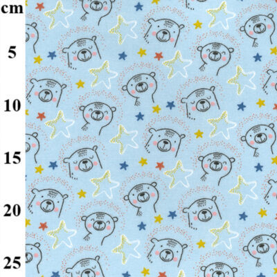 Cotton Flannel Teddy Fabric - Blue