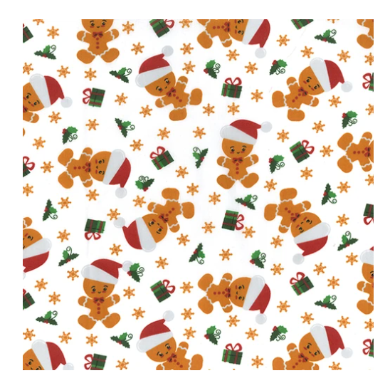 Ginger Bread Man - White Polycotton