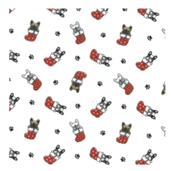 Christmas Pug Stocking Polycotton