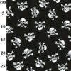 Black skull cross bone Polycotton 1m