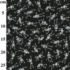 Black Skelton Polycotton 1m