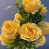 38cm Rose Bush with Berries - Yellow