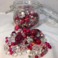 Pink Themed Bead Jar